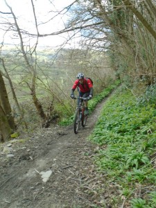 Mick on the Rectory singletrack in the Ceiriog Valley.  